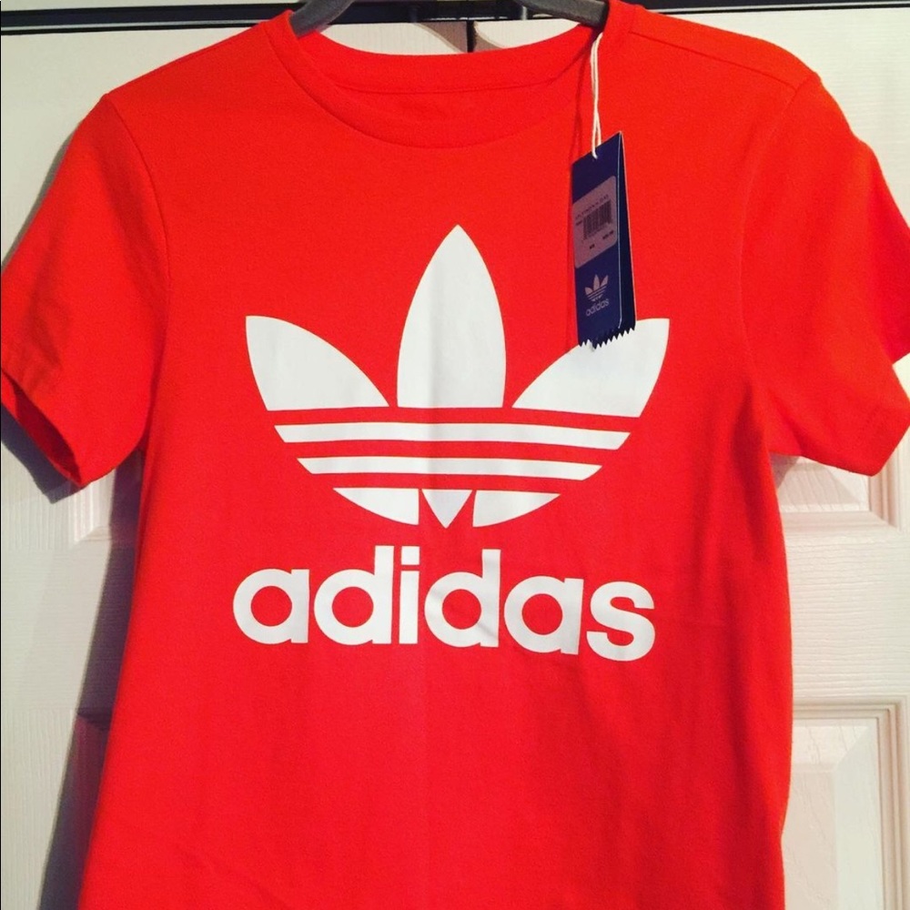 NWT Addidas orange t shirt